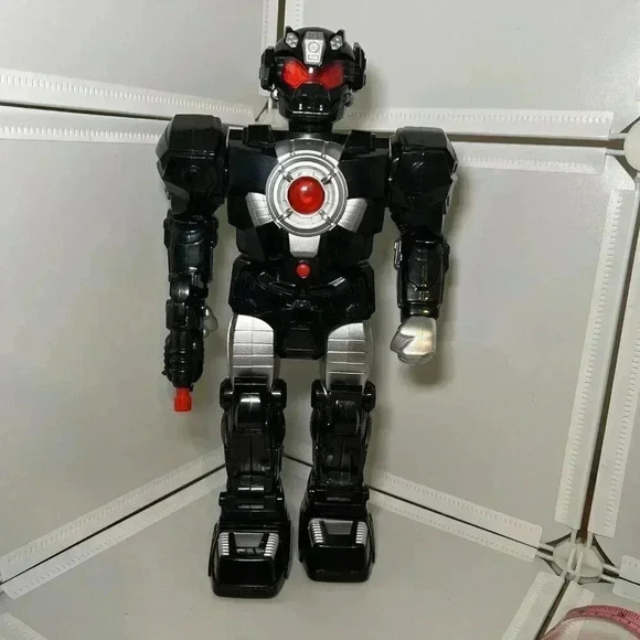 Large 14 in. Cyber Robot Action Figure, Lights Up Talks And Walks - Picture 1 of 5
